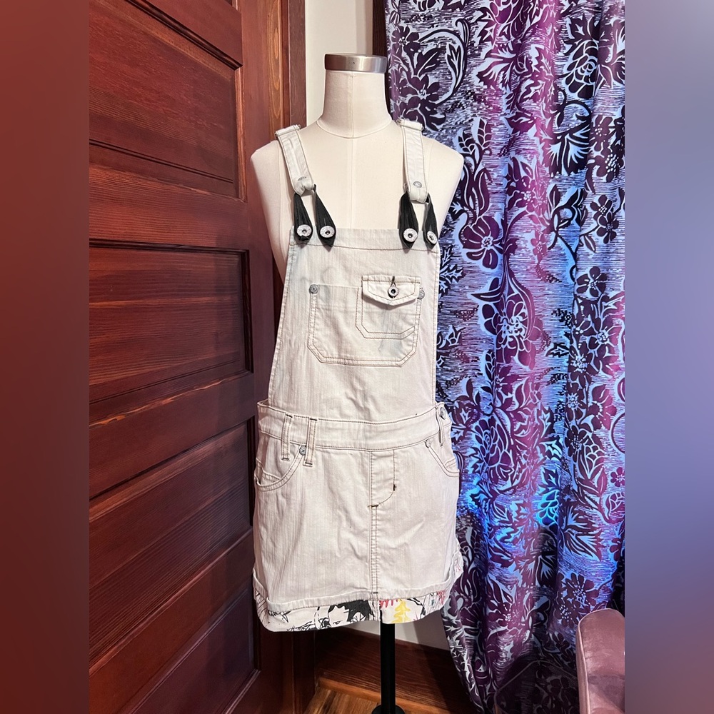 Desigual Gray Denim Overall Dress